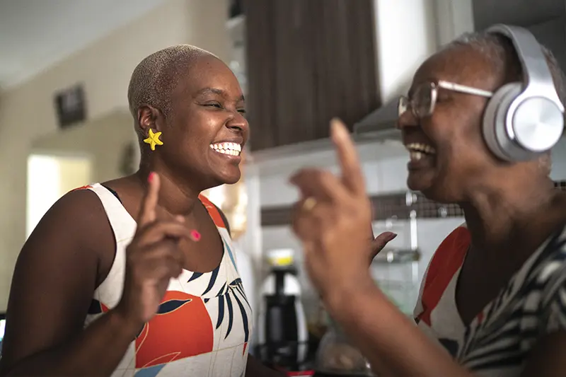 two ladies dancing